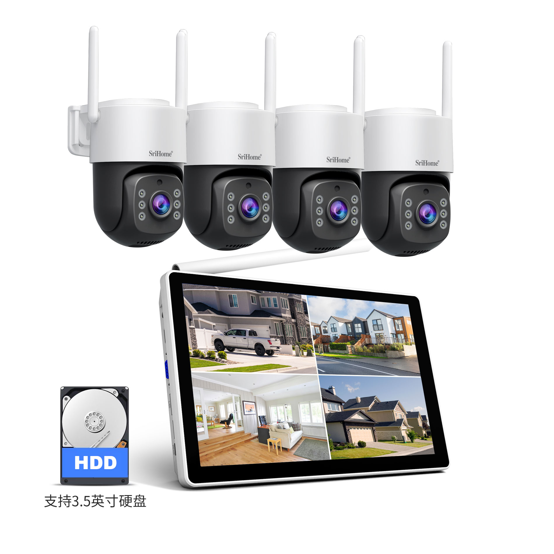 Home Security Land - Srihome NVS012-IPC056 5MP IP Camera 10.1