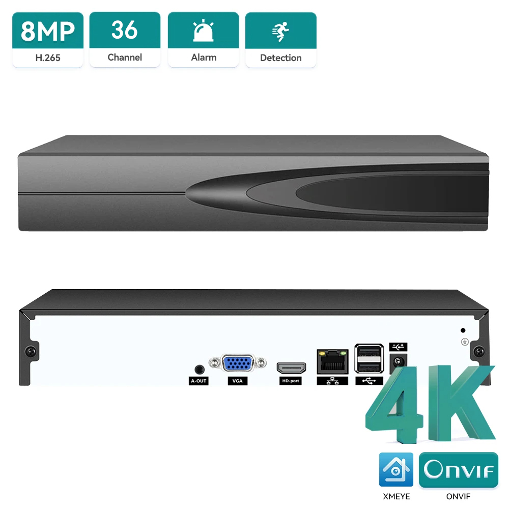 Home Security Systems - 4K ONVIF CCTV NVR 36CH/16CH/10CH 4K