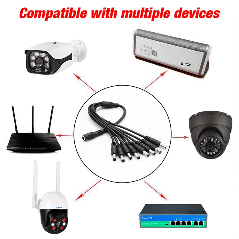 5.5 x 2.1mm 1 Female to 2 4 8  - Home Security Camera Installation review and price