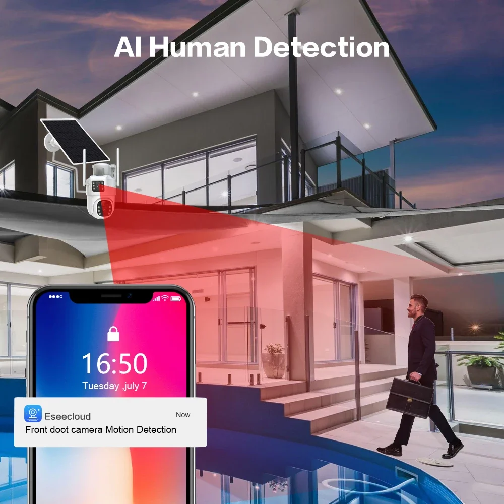 4K 8MP Dual Lens Wifi Solar CC - Home Security Kit With Camera review and price