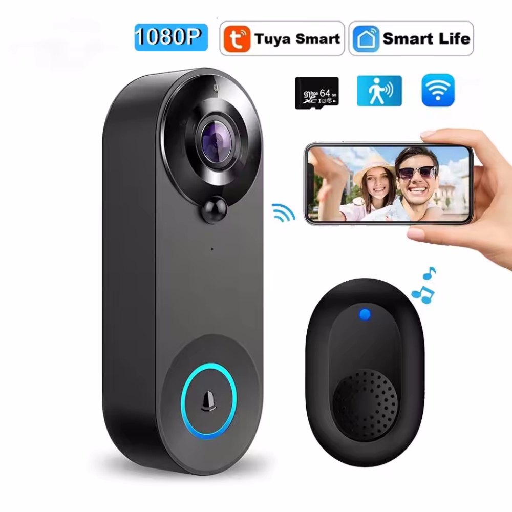 Tuya 1080P Wireless WIFI Doorb - Home Security Camera Installation review and price