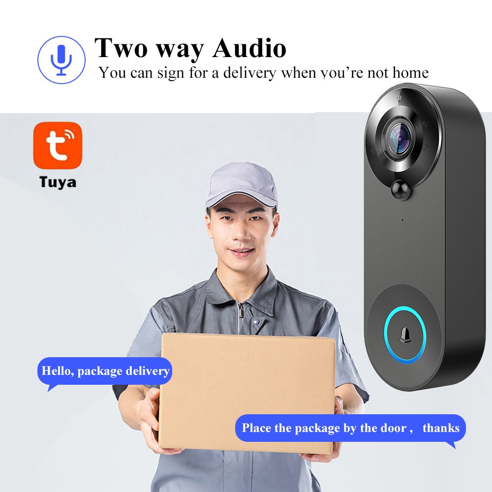 Tuya 1080P Wireless WIFI Doorb - Home Security Camera Installation review and price
