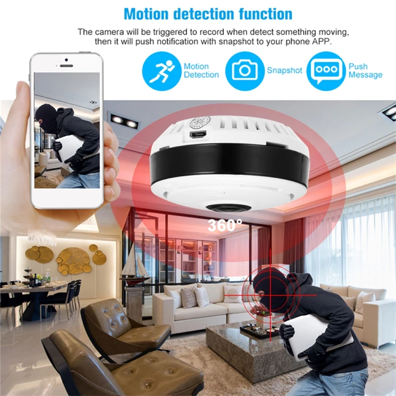 V380 Pro Wifi Panorama Camera  - Home Security Hidden Cameras review and price