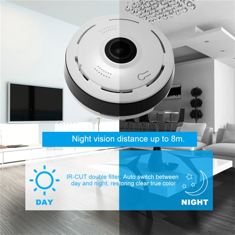V380 Pro Wifi Panorama Camera  - Home Security Hidden Cameras review and price