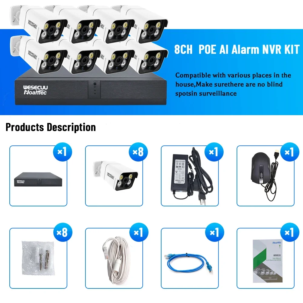 Manufacturer 5mp 4k 8mp 4 8 16 - Home Security Kit With Camera review and price