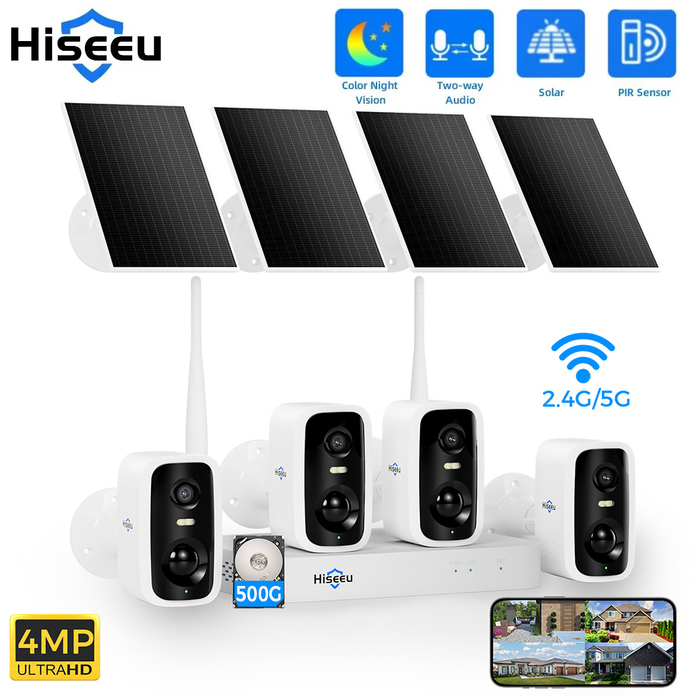 Hiseeu 10CH NVR 4MP WiFi Solar - Home Security Kit With Camera review and price